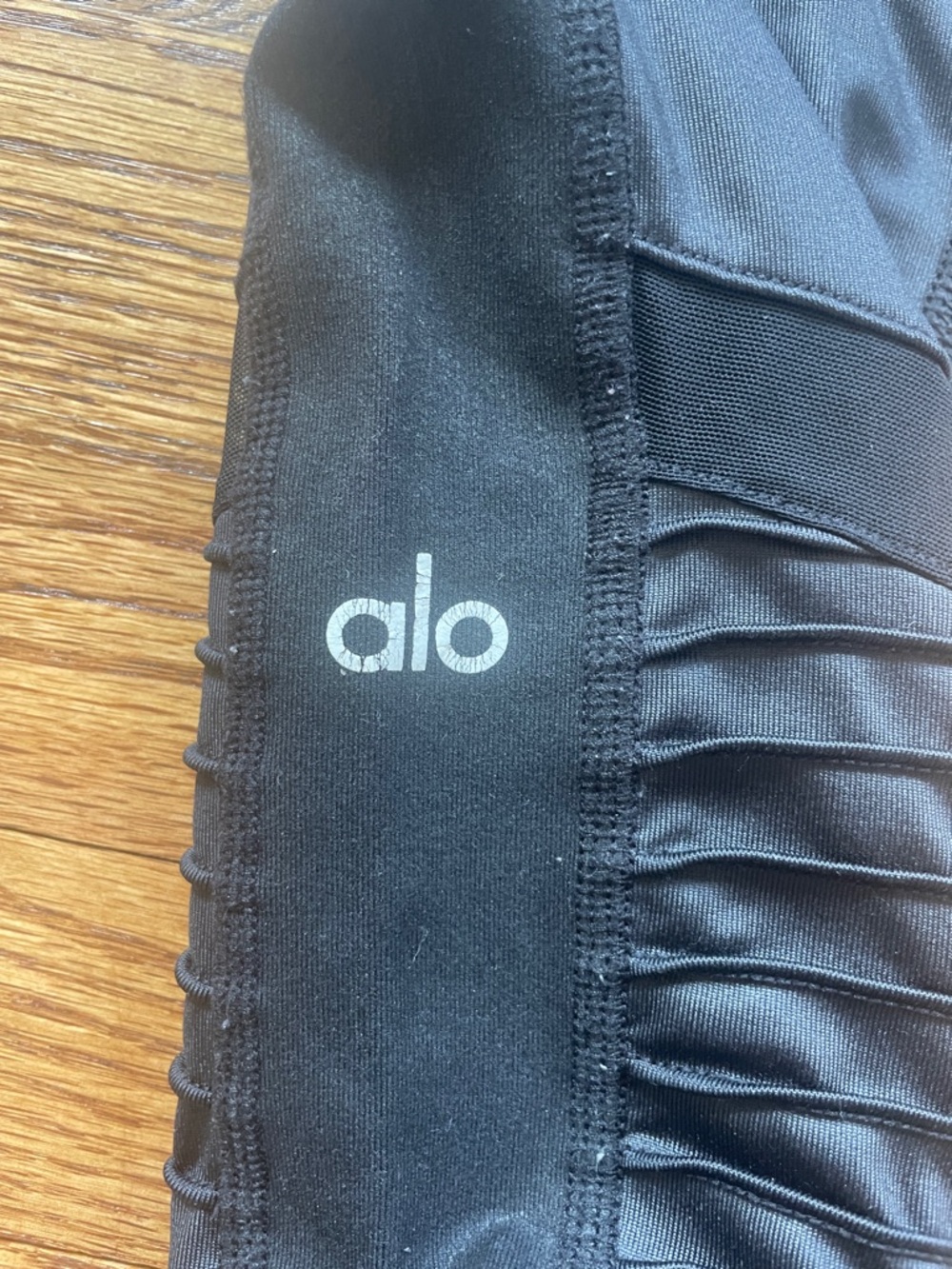 Alo Black Moto-Style Mesh Panel Leggings XS - Picture 11 of 13